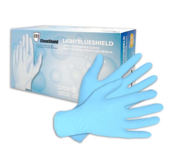 Lightblue Shield Nitrile Examination Gloves